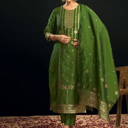 KALINI Women Ethnic Motifs Regular Kurta with Trousers & With Dupatta-image-51