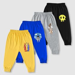 YK Boys Pack Of 4 Infants Graphic Printed Cotton Relaxed-Fit Joggers-image-49