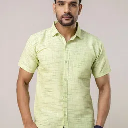 AUZAAI COLLECTION Horizontal Striped Spread Collar Khadi Cotton Casual Shirt-image-14
