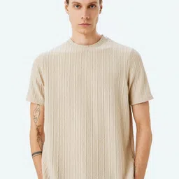 Koton Men Self Design Round Neck T-shirt-image-79