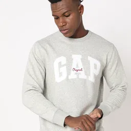 GAP Brand Logo Printed Ribbed Hem Sweatshirt-picture-58