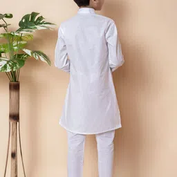 NFC CREATION Boys Embroidered Regular Sequinned Pure Cotton Kurta with Pyjamas image 4