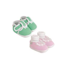 NESKA MODA 12 To 18 Month Non Slip Baby Girls Pack of 2 Pair Soft Cotton Butterfly Frill Booties-27