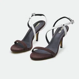 Oroh Women Leather Party Stiletto Sandals with Buckles-picture-14