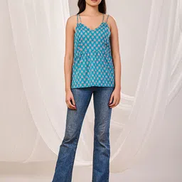 Futra Gabha Women Printed Cotton A-Line Top-image-2