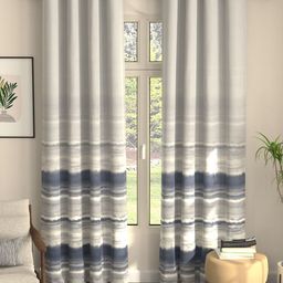 URBAN SPACE Navy Blue Pack of 2 Floral Printed Digital Coastal Tides Long Door Curtains-24