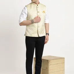 Turtle Printed Nehru Jacket image 5