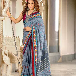DIVASTRI Geometric Printed Ikat Saree-picture-43