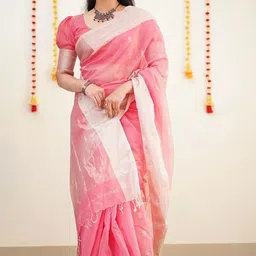 SWEETPEL Woven Design Zari Banarasi Saree-picture-6