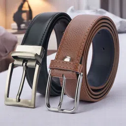 Provogue Men Pack Of 2 Reversible Formal Belt-image-36