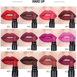 YELGO Set Of 12 Popular Mini Matte Lipsticks - 2.5 g - 01-02-03-04-05-06-07-08-09-10-11-12 image 2