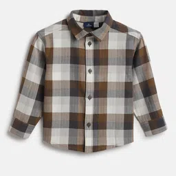 Chicco Boys Buffalo Checked Spread Collar Cotton Casual Shirt-image-45