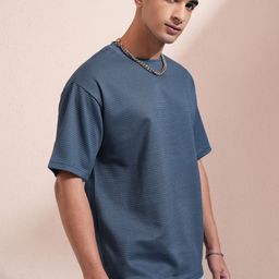 HIGHLANDER Men Self Design Round Neck Relaxed Fit T-shirt-picture-21