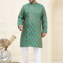 SOJANYA PLUS Men Ethnic Motifs Regular Thread Work Kurta with Pyjamas-53