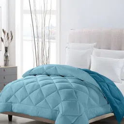 CHICERY Teal & Blue Cotton AC Room 200 GSM Double Bed Comforter-image-65