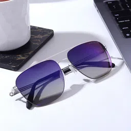 HASHTAG EYEWEAR Men Square Sunglasses With Polarised Lens EVAI-HL7058-M03-image-0
