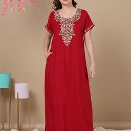 9shines Label Embroidered Maxi Nightdress-image-6