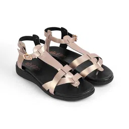Tresmode Women Open Toe Flats with Buckles-11