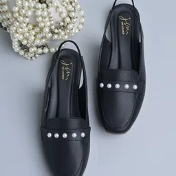 JM Looks Women Stylish Slip-Ons Slingback Loafers with Embellishments-52