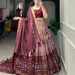 BAESD Printed Semi-Stitched Lehenga & Unstitched Blouse With Dupatta-picture-2