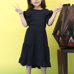 Baawri Puff Sleeve A-Line Dress-image-41