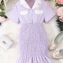 INCLUD Girls Smocked Detail Shirt Dress-image-39