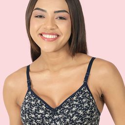 DressBerry Floral Printed T-Shirt Bra All Day Comfort Full Coverage Lightly Padded-10