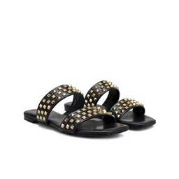 ROSSO BRUNELLO Embellished Open Toe Flats-image-71
