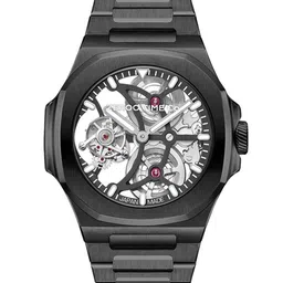 ZEROO Men Skeleton Dial & Stainless Steel Bracelet Style Straps Analogue Watch ZT007BBK-58