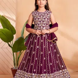 BAESD Girls Embroidered Ready to Wear Lehenga & Blouse With Dupatta-picture-46
