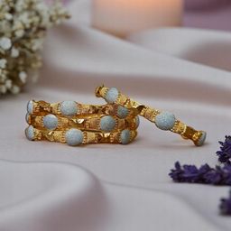 AccessHer Set Of 4 Textured Gold-Plated Lightweight Bangles-image-95