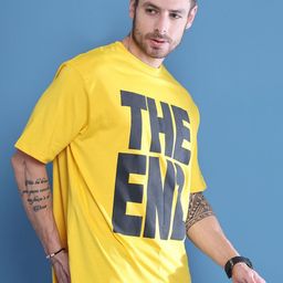 DOOR74 Men Typography Printed Drop-Shoulder Sleeves T-shirt-image-76