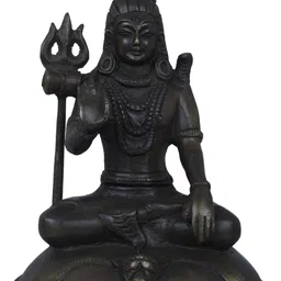 Exotic India Cocoa Brown & Black Lord Shiva Religious Idol Showpiece-image-11