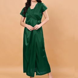 CHUI MUI Women Pack of 2 Satin Maxi Wrap Nightdress-image-25