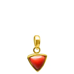 GenZcomplex Red Gold-Plated Coral Triangular Pendants-17
