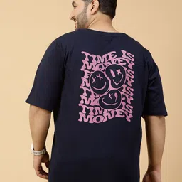 Rigo Men Plus Size Typography Printed Round Neck Cotton Oversized T-shirt-picture-12