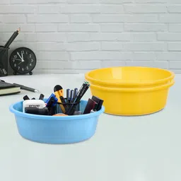 Kuber Industries Yellow 3 Pieces Multipurpose Storage Tub Organizer 6L-40