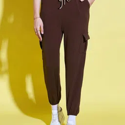 DIMPY GARMENTS Women Relaxed High-Rise Joggers Trousers-image-96