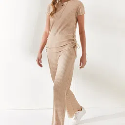 Olalook Ribbed Round Neck Top With Trouser Co-Ords-picture-22