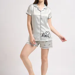 Juliana Dream Women Lapel Collar Graphic Printed Night suit-picture-32