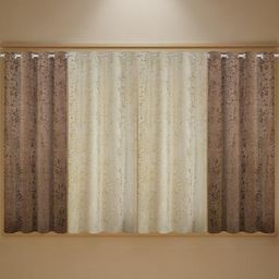 IVAZA Set of 4 Textured Velvet Curtains-10