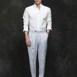 RARE RABBIT Men Textured Striped Tailored Trousers-image-75