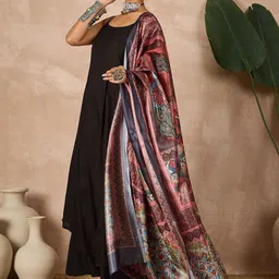 InWeave Shoulder Straps A-Line Kurta With Palazzos & Dupatta image 4