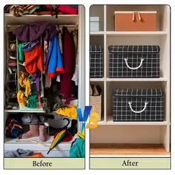 Kuber Industries Black Set of 2 Reusable Drawer Organiser Organisers image 2