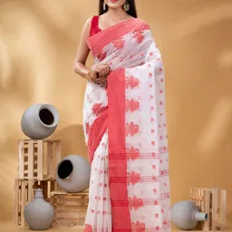 DESH BIDESH Women Paisley Pure Cotton Handloom Taant Saree-image-79