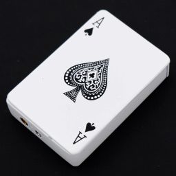 Refillable White Ace of Spade Premium Design Windproof Jet Flame Lighter Slider Pocket Lighter-image-59