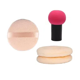 Beautiflame Set Of 3 Round Foundation & Powder Puff With Mushroom Makeup Puff-15