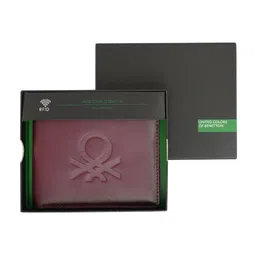 United Colors of Benetton Men Abstract Textured Leather Two Fold Wallet-14