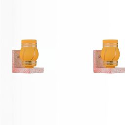 SOMIL Yellow Glass Cylinder Printed Wall Lamps-image-54