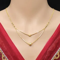 Soni Brass Golden Princess Traditional Gold Plated Necklace (18 inch length)-image-83